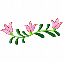 Flowers And Tree Embroidery Design 6